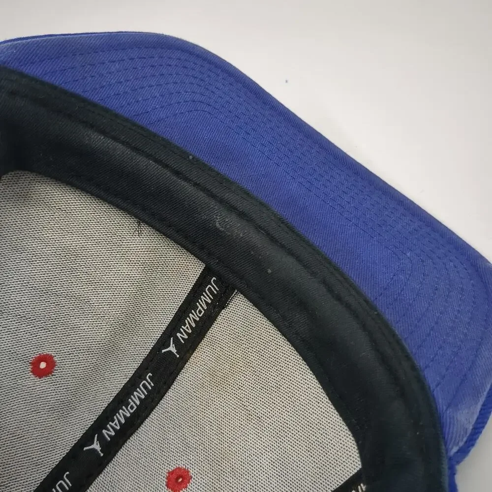 Jordan Snapback Blue One Size Red Jumpman Logo Embroidered Flat Brim Hat